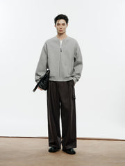 Men's Casual Knit Crewneck Jacket