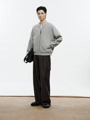 Men's Casual Knit Crewneck Jacket
