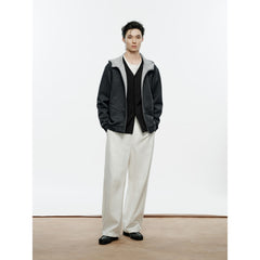 Men's Casual Structured Knit Hooded Jacket