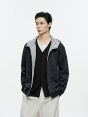 Men's Casual Structured Knit Hooded Jacket