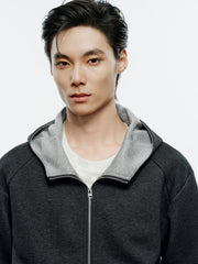 Men's Casual Structured Knit Hooded Jacket