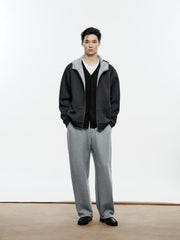 Men's Casual Structured Knit Hooded Jacket