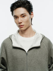 Men's Casual Structured Knit Hooded Jacket