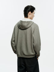 Men's Casual Structured Knit Hooded Jacket