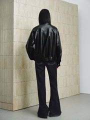 Women's Vintage Edgy Bubble Leather Jacket