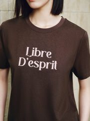 Women's Casual Contrast-Velvet Letter  T-Shirt