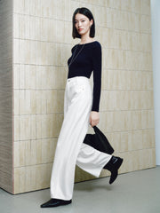 Women's Casual High-Waist Cropped Curved-Leg Jeans