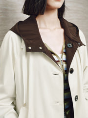 Women's Casual Reversible Cropped Trench Coat