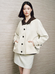 Women's Casual Reversible Cropped Trench Coat
