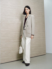 Women's Commuter Gray Double-Breasted Blazer