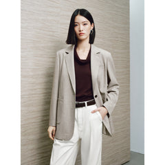 Women's Commuter Gray Double-Breasted Blazer