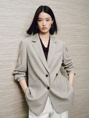 Women's Commuter Gray Double-Breasted Blazer