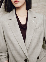 Women's Commuter Gray Double-Breasted Blazer