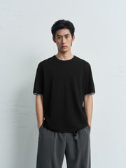 Men's Casual Contrast-Collar Knit T-Shirt