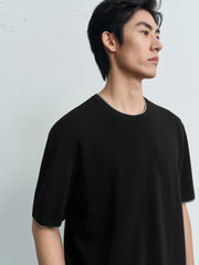 Men's Casual Contrast-Collar Knit T-Shirt