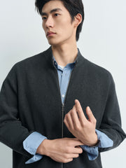 Men's Harrington-Style Knit Cardigan Jacket
