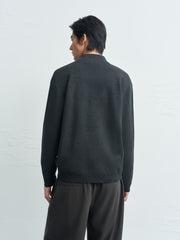 Men's Harrington-Style Knit Cardigan Jacket