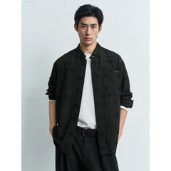 Men's Old Money Style Textured-Dobby Long-Sleeve Shirt