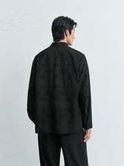 Men's Old Money Style Textured-Dobby Long-Sleeve Shirt