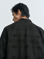 Men's Old Money Style Textured-Dobby Long-Sleeve Shirt