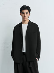 Men's Business Casual Solid Notch-Lapel Blazer