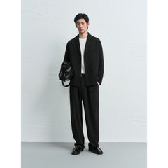 Men's Business Casual Solid Notch-Lapel Blazer