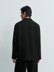 Men's Business Casual Solid Notch-Lapel Blazer