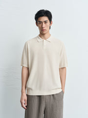 Men's Old Money Style Collared Short-Sleeve Knit Shirt