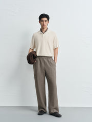 Men's Old Money Style Collared Short-Sleeve Knit Shirt
