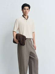 Men's Old Money Style Collared Short-Sleeve Knit Shirt