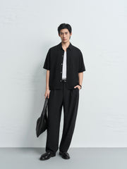 Men's Casual Solid-Color Short-Sleeve Shirt