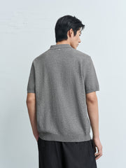 Men's Old Money Style Knit Polo Shirt