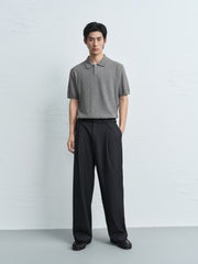 Men's Old Money Style Knit Polo Shirt