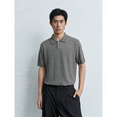 Men's Old Money Style Knit Polo Shirt