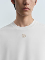 Men's Casual Textured Embroidered Long-Sleeve T-Shirt