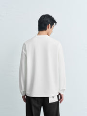 Men's Casual Textured Embroidered Long-Sleeve T-Shirt