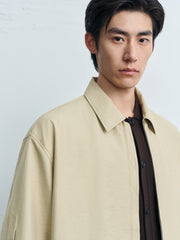 Men's Casual Solid Elastic-Hem Jacket
