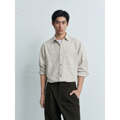 Men's Casual  All-Over Shadow Jacquard Shirt