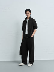Men's Casual Stitched-Label Sweatshirt Cardigan