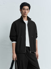 Men's Casual Stitched-Label Sweatshirt Cardigan