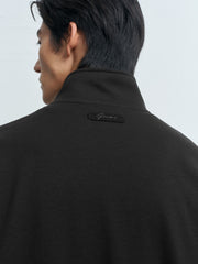 Men's Casual Stitched-Label Sweatshirt Cardigan