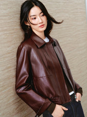 Women's Edgy Cropped Metallic PU Jacket