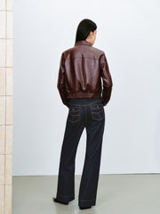 Women's Edgy Cropped Metallic PU Jacket