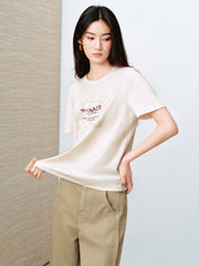 Women's Casual Fitted Print Short-Sleeve T-Shirt