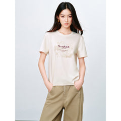 Women's Casual Fitted Print Short-Sleeve T-Shirt