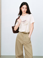 Women's Casual Fitted Print Short-Sleeve T-Shirt