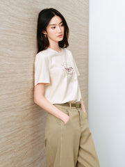 Women's Casual Fitted Print Short-Sleeve T-Shirt