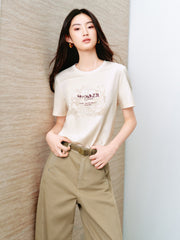 Women's Casual Fitted Print Short-Sleeve T-Shirt
