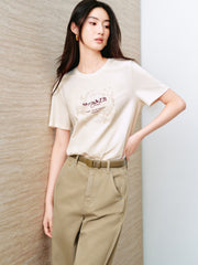 Women's Casual Fitted Print Short-Sleeve T-Shirt