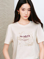 Women's Casual Fitted Print Short-Sleeve T-Shirt